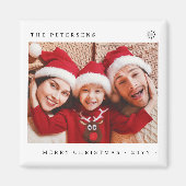 Vrolijk kerstfeest familiefoto modern minimalistis magneet (Voorkant)