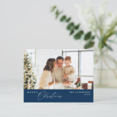 Vrolijk Kerstfeest Familiefoto, Modern Romantisch Briefkaart (Staand voorkant)