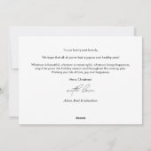 Vrolijk kerstfeest, familiefoto, modern script feestdagenkaart (Achterkant)