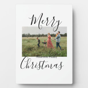 Vrolijk kerstfeest familiefoto moderne elegante ru fotoplaat