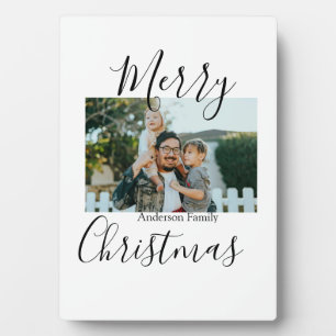 Vrolijk kerstfeest familiefoto moderne elegante ru fotoplaat