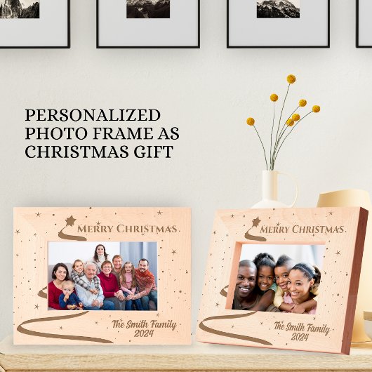 Vrolijk kerstfeest  familienaam Afbeelding Gegraveerde Lijstjes