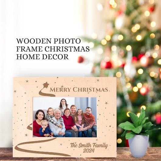 Vrolijk kerstfeest  familienaam Afbeelding Gegraveerde Lijstjes