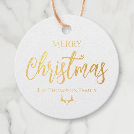 Vrolijk kerstfeest | Familienaam Bedankjes Labels (Voorkant)