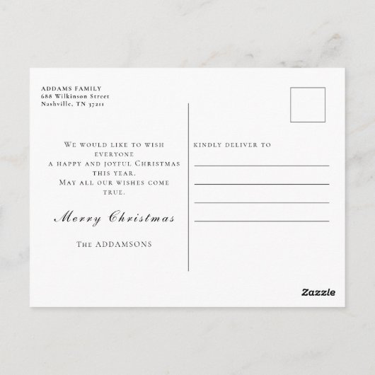 Vrolijk Kerstfeest Familienaam Boom Wenst Briefkaa Briefkaart (Achterkant)