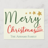 Vrolijk Kerstfeest Familienaam Boom Wenst Briefkaa Briefkaart (Voorkant)