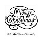 Vrolijk kerstfeest familienaam feestelijk decorati rubberstempel (Afrduk)