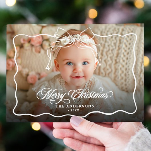 Vrolijk Kerstfeest Familienaam & Foto Feestdagenkaart