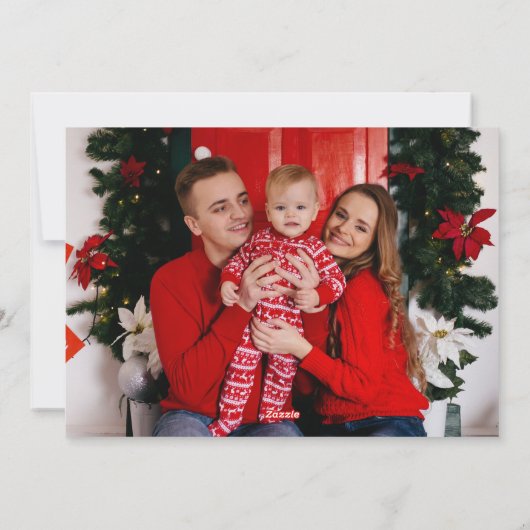 Vrolijk Kerstfeest Familienaam & Foto Feestdagenkaart (Achterkant)