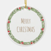 Vrolijk Kerstfeest Familienaam Jaar Feestelijke Va Keramisch Ornament (Voorkant)