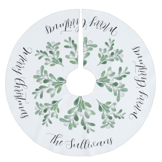 Vrolijk Kerstfeest familienaam Mistletoe Kerstboom Rok (Voorkant)
