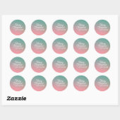 Vrolijk kerstfeest familienaam Modern Ombre Ronde Sticker (Vel)