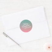 Vrolijk kerstfeest familienaam Modern Ombre Ronde Sticker (Envelop)