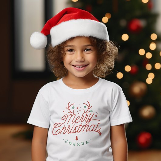 Vrolijk Kerstfeest Familienaam Rendier Vakantie T-shirt