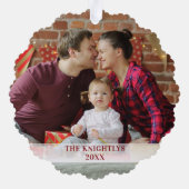 Vrolijk Kerstfeest Fancy Script Foto Aangepaste Kl Ornament Kaart (Achterkant)