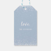 Vrolijk kerstfeest Fancy Typografie White Snowfall Cadeaulabel (Achterkant)