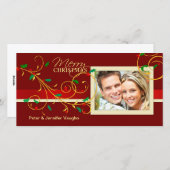 Vrolijk Kerstfeest Fancy Vakantie Fotokaarten Feestdagenkaart (Voorkant / Achterkant)