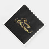 Vrolijk kerstfeest Faux Gold Foil Typografie Elega Servet (Hoek)