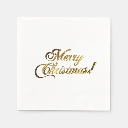 Vrolijk kerstfeest Faux Gold Foil Typografie Elega Servet (Voorkant)