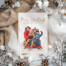 Vrolijk Kerstfeest Faux Gold Kalligrafie Foto