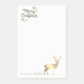 Vrolijk kerstfeest, Faux Gold Reindeer-gepersonali Post-it® Notes (Voorkant)