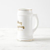 Vrolijk kerstfeest Faux Gold Text Typografie Elega Bierpul (Voorkant rechts)