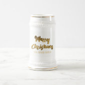 Vrolijk kerstfeest Faux Gold Text Typografie Elega Bierpul (Center)