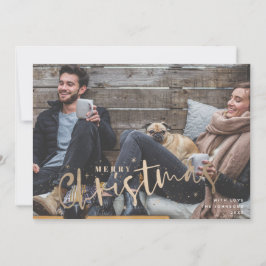 Vrolijk Kerstfeest Faux Goud Vakantie Fotokaart Feestdagenkaart