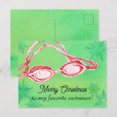 Vrolijk Kerstfeest Favoriete Zwembril Feestdagenkaart (Voorkant / Achterkant)