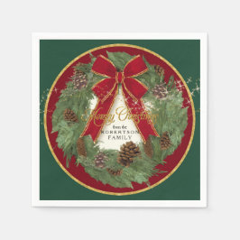 Vrolijk Kerstfeest Feest Decor Pine Krans Servetten