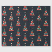 Vrolijk kerstfeest feestdagen abstracte kerstboom cadeaupapier (Vlak)