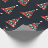 Vrolijk kerstfeest feestdagen abstracte kerstboom cadeaupapier (Hoek)