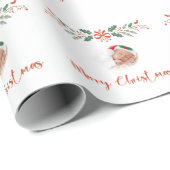 Vrolijk Kerstfeest Feestdagen Gift Foto Cadeaupapier (Rol Hoek)