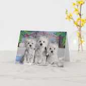 Vrolijk kerstfeest - feestdagen in de sneeuw kaart (Gele Bloem)