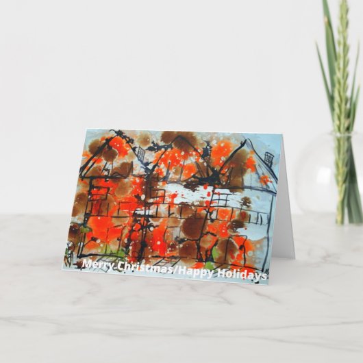 Vrolijk kerstfeest feestdagen kaart (Voorkant)