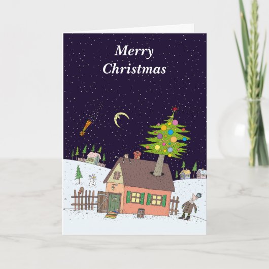 Vrolijk kerstfeest feestdagen kaart (Voorkant)