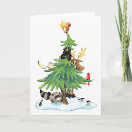 Vrolijk kerstfeest feestdagen kaart