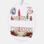 Vrolijk kerstfeest Feestdagen Ornament Kaart (Links)