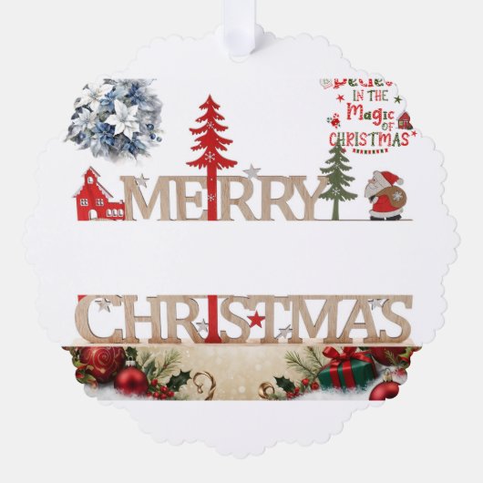 Vrolijk kerstfeest Feestdagen Ornament Kaart (Voorkant)