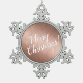 Vrolijk kerstfeest feestdagen roos gouden kerkseiz tin sneeuwvlok ornament