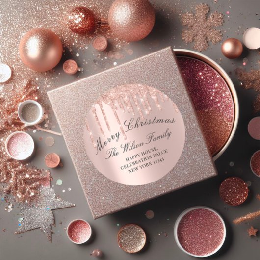 Vrolijk kerstfeest Feestdagen RSVP Roos Classy Dri Ronde Sticker