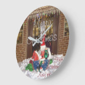 Vrolijk kerstfeest feestdagen van huis Geïnspireer Grote Klok (Hoek)