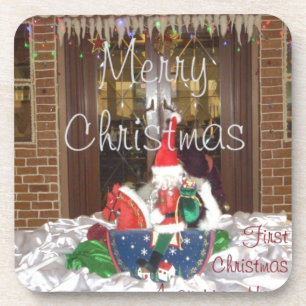 Vrolijk kerstfeest feestdagen ver van huis Geïnspi Bier Onderzetter