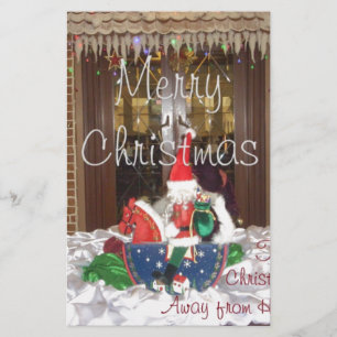 Vrolijk kerstfeest feestdagen ver van huis Geïnspi Briefpapier