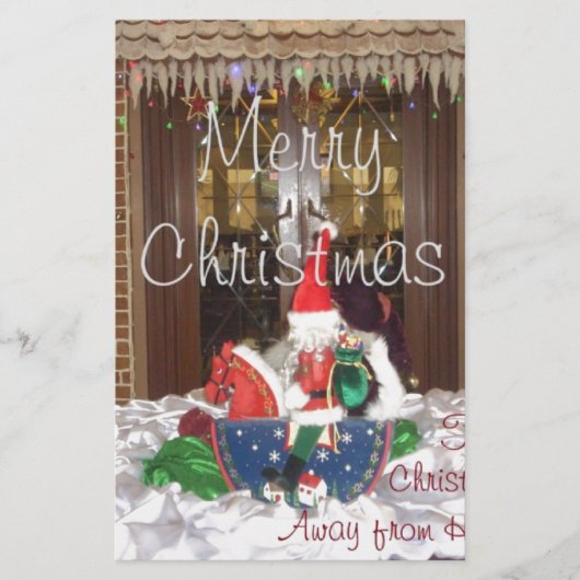 Vrolijk kerstfeest feestdagen ver van huis Geïnspi Briefpapier (Voorkant)