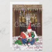 Vrolijk kerstfeest feestdagen ver van huis Geïnspi Briefpapier (Voorkant / Achterkant)