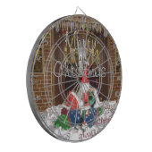 Vrolijk kerstfeest feestdagen ver van huis Geïnspi Dartbord (Voorkant Links)