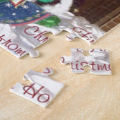 Vrolijk kerstfeest feestdagen ver van huis Geïnspi Legpuzzel (Zijkant)