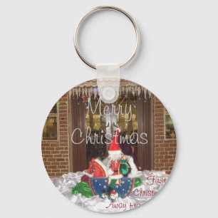 Vrolijk kerstfeest feestdagen ver van huis Geïnspi Sleutelhanger