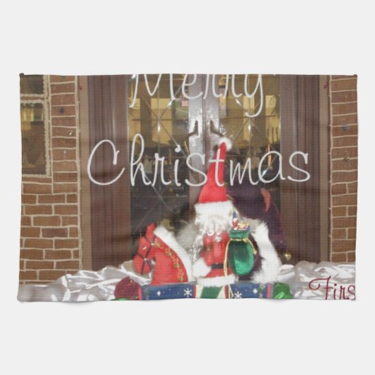 Vrolijk kerstfeest Feestdagen weg van huis Collect Theedoek (Horizontaal)